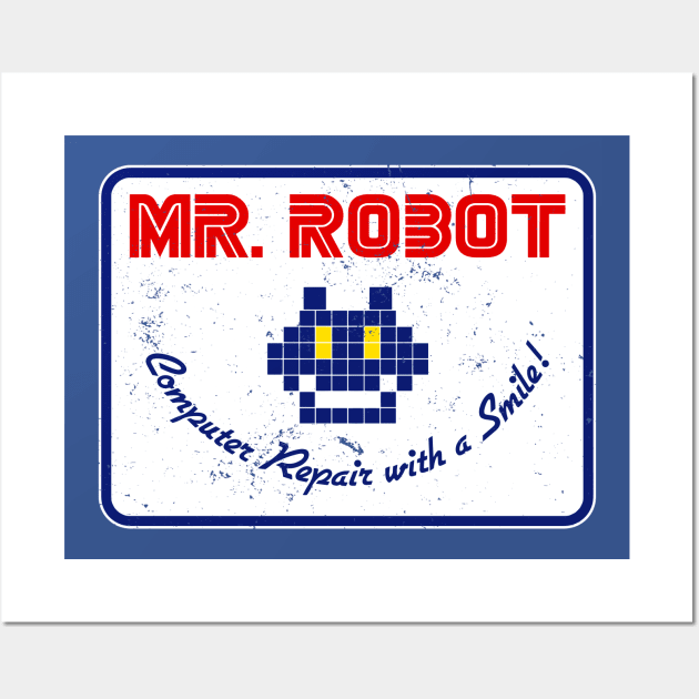 Mr. Robot "Computer Repair With A Smile" Wall Art by CultureClashClothing